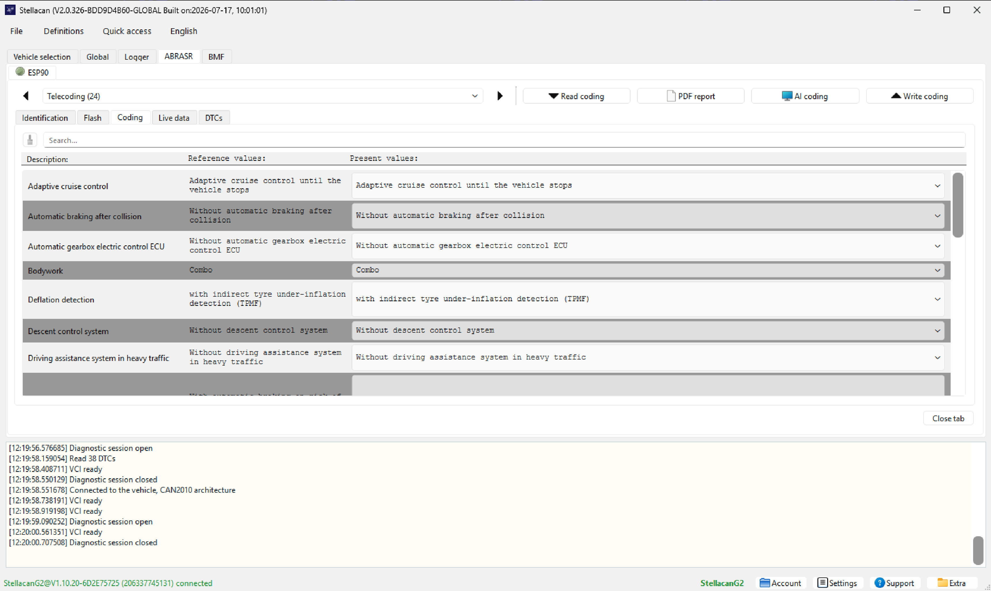 ESP90 coding view