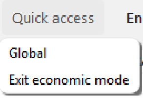 Quick access menu
